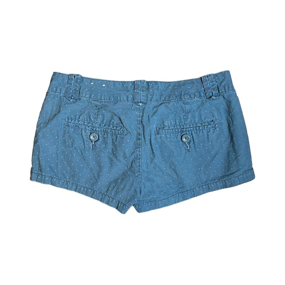 Y2K Aeropostale Micro Mini Blue Polka Dot Low Rise Hot Short Size 3/4 - Picture 2 of 7